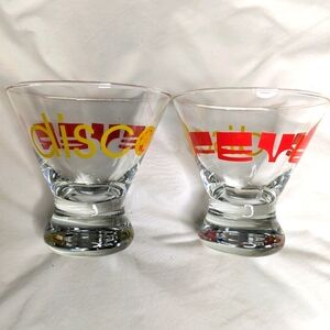 Martini glasses - pair of disco fever martini glasses